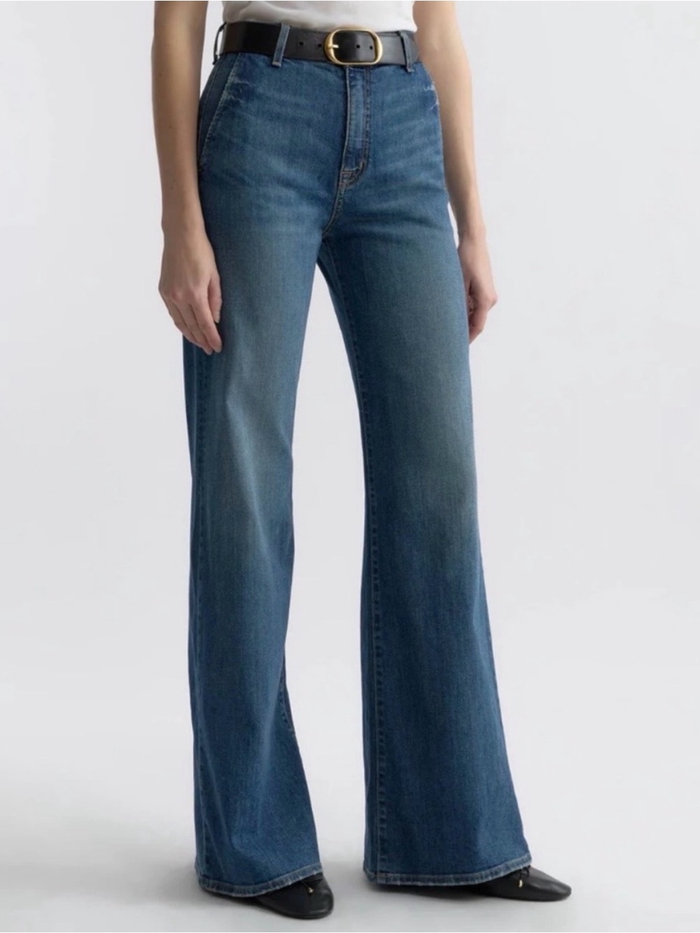 Nili Lotan Anna Wide Leg Jeans High Rise Minimalist Denim Classic Wash Size 26